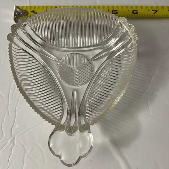 3/$20 Vintage Hazel Atlas Clear Depression Pressed Glass Triangle Candy Dish - Picture 1 of 4